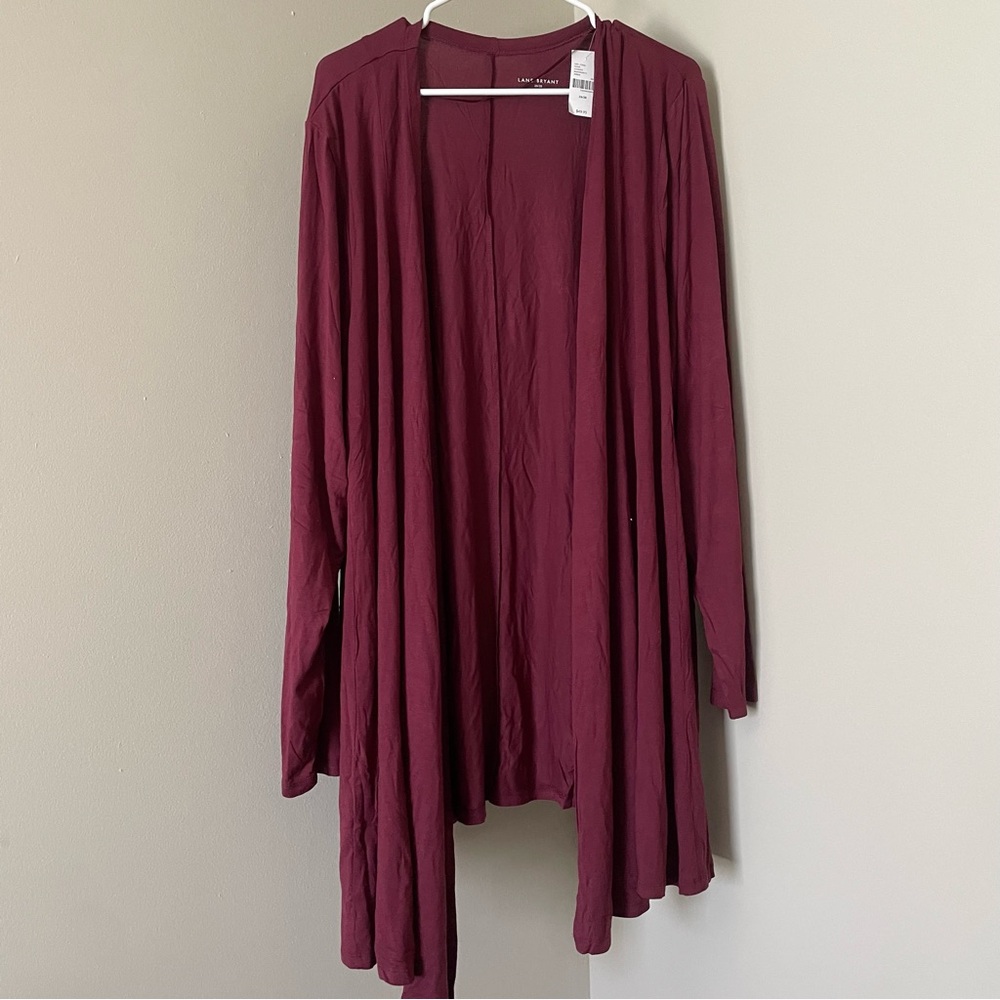 NWT Lane Bryant Deep Red Open Cardigan 26/28